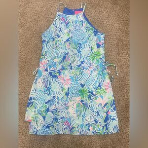 Lilly Pulitzer Pearl Romper Dress in Coastal Blue Lion Around Size 00